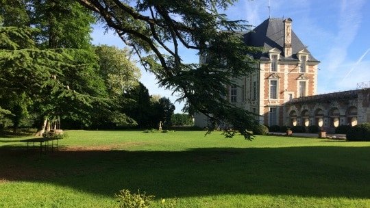 Château de Selles sur Cher vue du pavillon Béthune depuis le cèdre